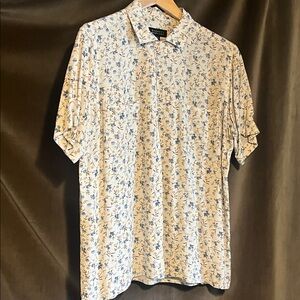 Barneys New York Blue and White Floral Men's Shirt